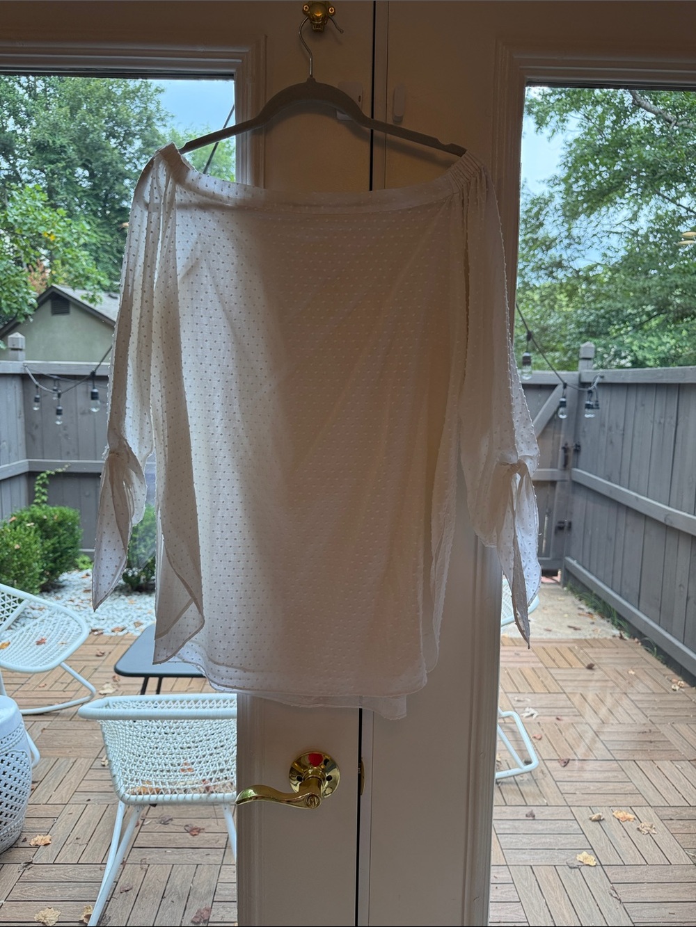 ANN MASHBURN White Swiss Dot Blouse
